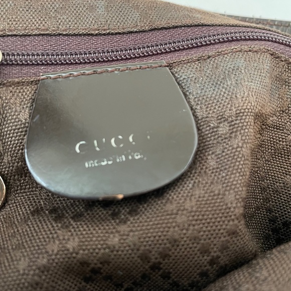 Gucci Brown Nylon Bamboo handle Shoulder Bag/ Rare Vintage - Picture 14 of 16